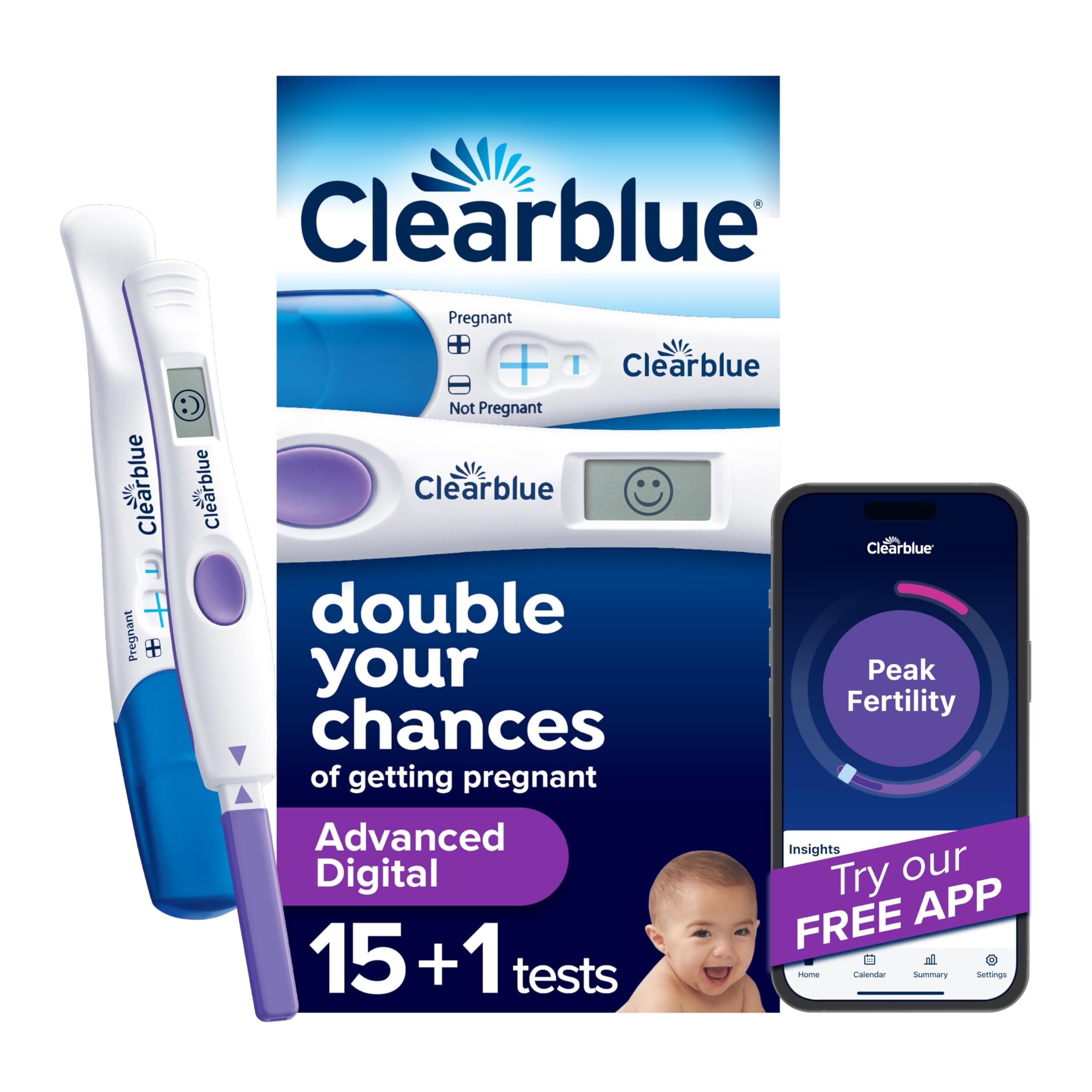 Photo 1 of Clearblue Advanced Digital Ovulation Test Kit, 16 Ct