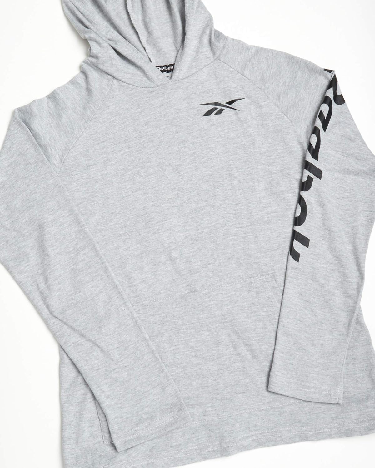 Reebok Boys Lightweight Long Sleeve Pullover Hooded T-Shirt: Clothing