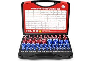 PRECIZEX 55 Pcs Thread Checker, Nut and Bolt Thread Checker Set with 30 Inch and 25 Metric Box Set Thread Gauge for Standard and Metric Sizes Perfect for Tight Spaces Ideal for Bolt and Nut Size Checkin