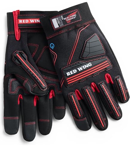 Red Wing Shoes Master Flex Safety Gloves, Red/Black, Small