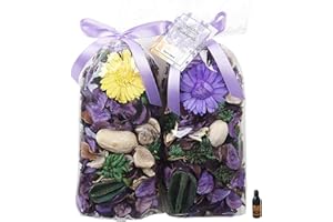 Qingbei Rina Spring Potpourri Bags, Purple Potpourri Bowl Filler, Lavender Scent Decorative Dried Flowers, Home Fragrance Sachet Petal,2 Bags/8.4oz
