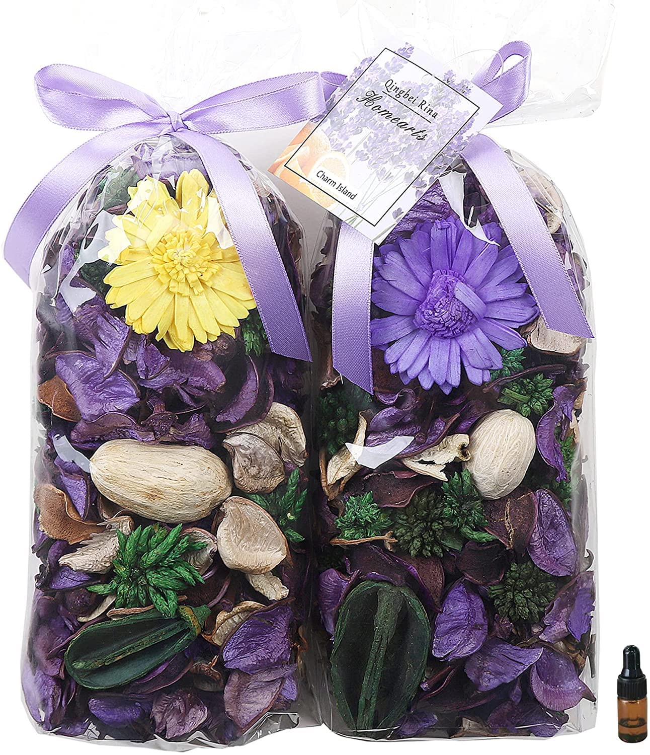 Qingbei Rina Spring Pot pourri Bags, Lavender Scented Pot pourri Dried Flower, Purple Decorative Bowl Vase Filler,Home Fragrance Sachets,240g