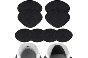 AIQINHU Shoe Heel Patches, 4 Pairs 2 Sizes Quick Self-Adhesive Shoe Hole Repairs for Inside Sneakers Flats Shoes (Black)