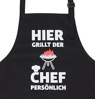 GRILLHIT X Grillschürze schwarz: Hier grillt der Chef persönlich - Geschenk für Männer