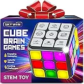 Skywin Light Up Rubix Cube, Puzzle STEM Game Cube for Kids - 7 Modes Interactive Toy for Fun & Skill Development, Christmas Easter Birthday Gifts for Boys & Girls, Toy Gift Idea for Kids Teens (Black)