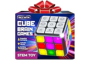 Skywin Light Up Rubix Cube, Puzzle STEM Memory Game Cube for Kids - 7 Game Modes Interactive Toy for Family Fun and Skill Dev