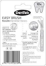 DenTek Easy Brush Interdental Brushes ISO3 0.6mm 10 Pack Mint Fluoride view 2