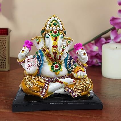 TIED RIBBONS Ganesh Idol Murti Statue Figurine Showpiece (16 cm X 14 cm X 7 cm) - Decorative Idol Statue Showpiece for Home Decoration