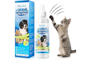 Pacifoo Cat Deterrent Spray, 120ML Cat Repellent Indoor for Cat and Kittens, No Scratch Spray for Cats and Dogs, Anti Pet Spray for Furniture, Curtains, Sofas, Indoor & Outdoor Keep Cat Off