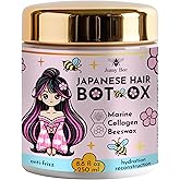 Jumybee Japanese BTX Hair Mask for Damaged Hair B-TOX – Collagen & Keratin Treatment with Beeswax & Seaweed, Anti-Frizz, Protein Repair, Formaldehyde-Free, 8.8 oz