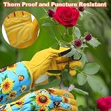 DLY Gardening Gloves for Women Thorn Proof Long Leather Gloves Medium view 4