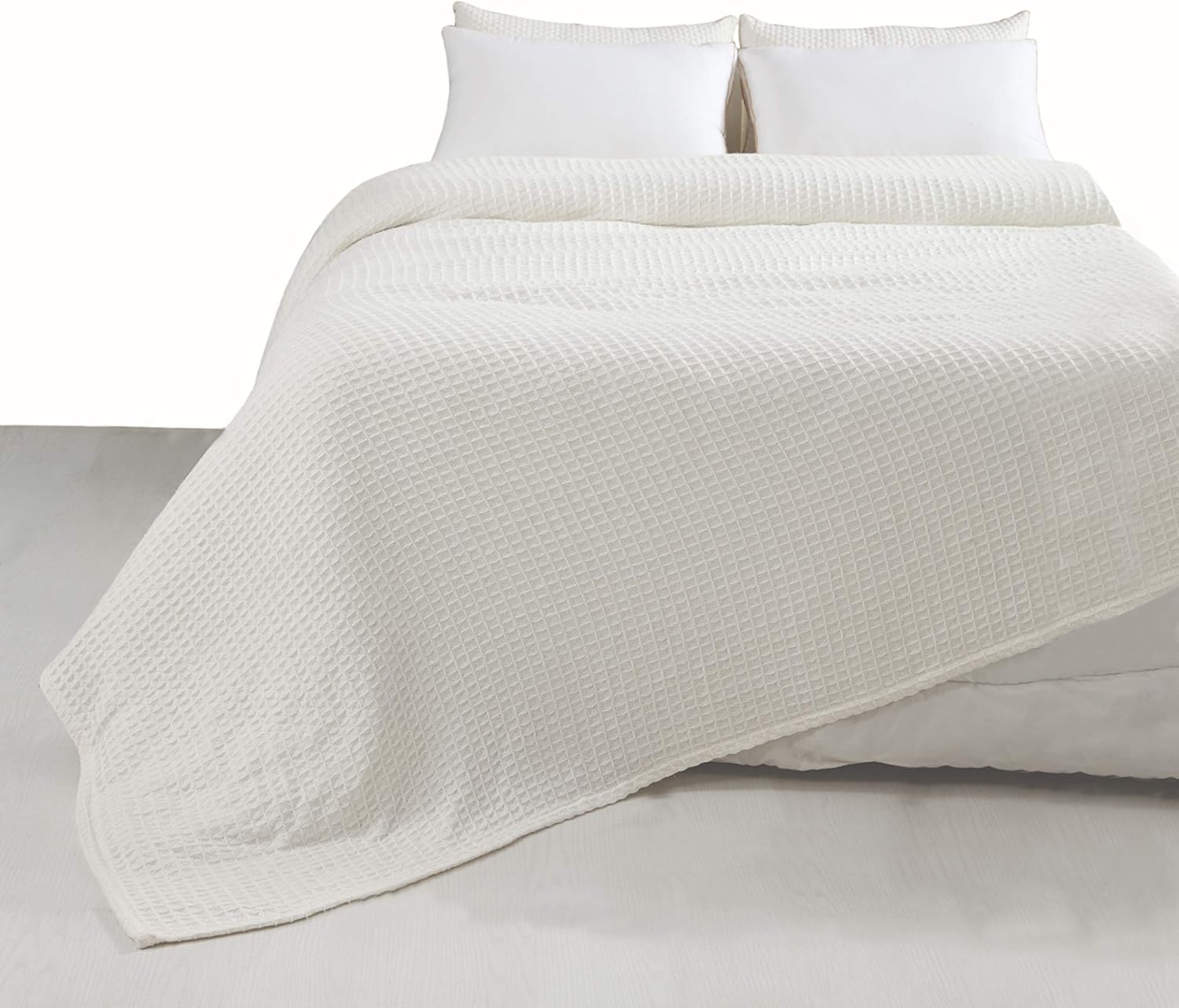 EHC Luxuriously Soft Waffle 100 Cotton Blanket King Size Throws for