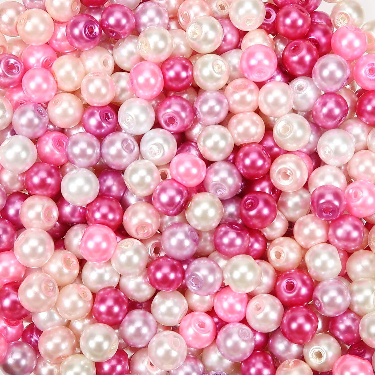 TOAOB 500pcs Colorful Round Glass Beads 6mm with Needles Easy Thread for Jewellery Making Spacer Crafts Necklace