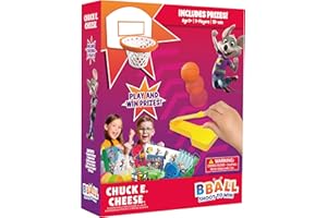 WILDER GAMES Wilder Chuck E. Cheese Basketball Tabletop Game Includes 15 Prizes – Mini Arcade Style Game for Kids