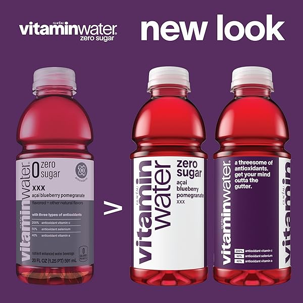 VITAMINWATER ZERO SUGAR SQUEEZED LEMONADE NUTRIENT ENHANCED FLAVORED WATER BEVERAGE, 20 FL OZ BOTTLES, 12 PACK