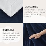 Bedsure Sherpa Fleece Throw Blanket Navy 150x200cm Twin/Double view 8