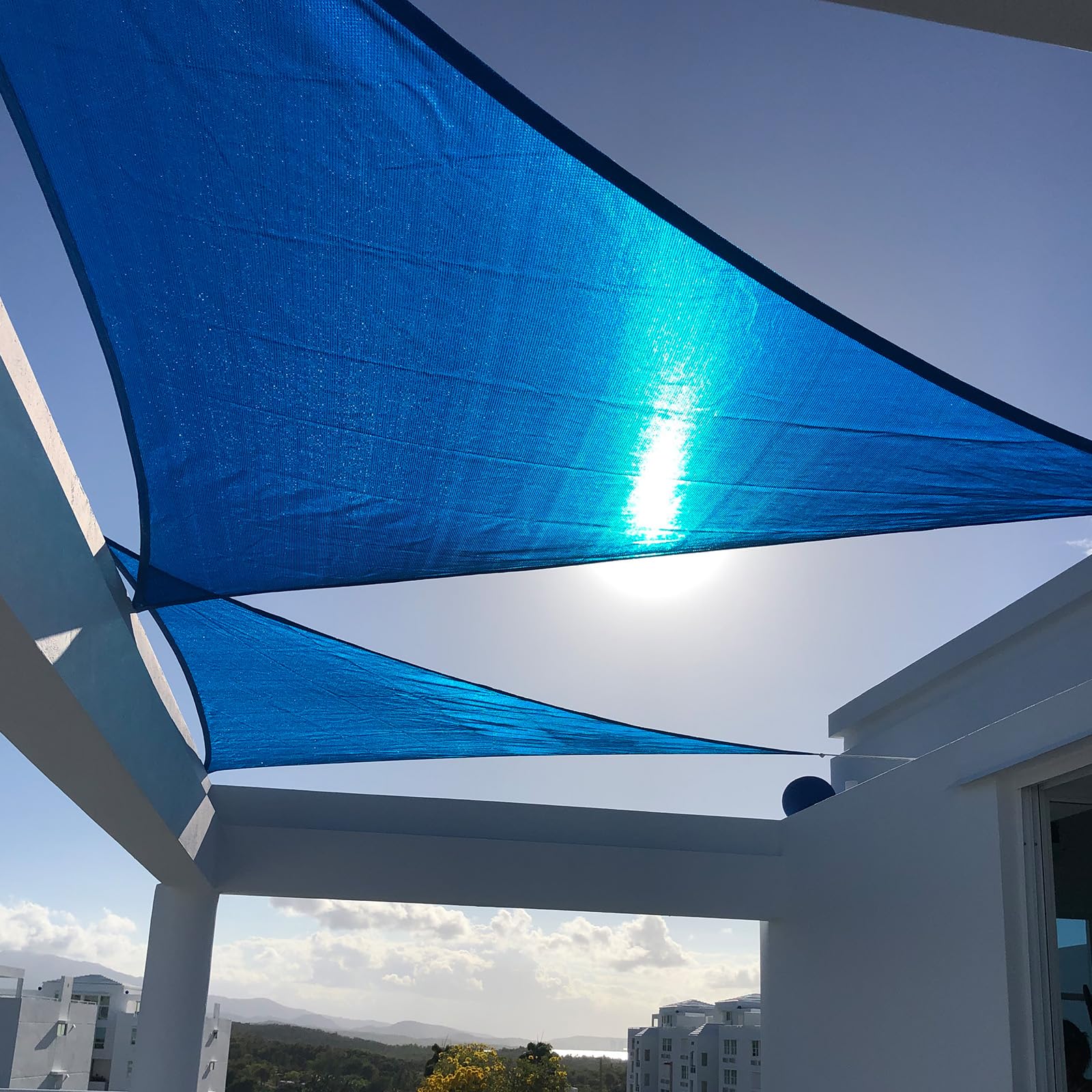 Photo 1 of SUNNY GUARD Sun Shade Sail 20'x20'x20' Triangle Blue UV Block Sunshade for Backyard Yard Deck Patio Garden Outdoor Activities and Facility(We Make Custom Size)