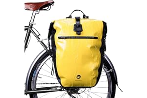 HUNTVP 27L Bike Pannier Bag Backpack Multifunctional Bicycle Bag Cycling Bicycle Rear Seat Trunk Pack Bag Bike Saddle Bag Backseat Pack Bag (Yellow)