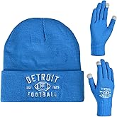 Vintage Classic Skull Cap Embroidery Beanie Fasion Hat Cuffed Winter Hat Knit Comes with Warm Gloves Gifts for Men Women Fans