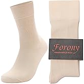 Forony Mens Dress Socks Thin Lightweight Size 8-13 Combed Cotton Anti Odor Quick Dry Classic Pattern
