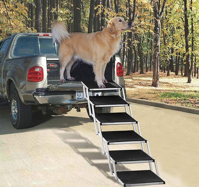 Snagle Paw Portable Dog Car Step Stairs, Accordion Aluminum Frame