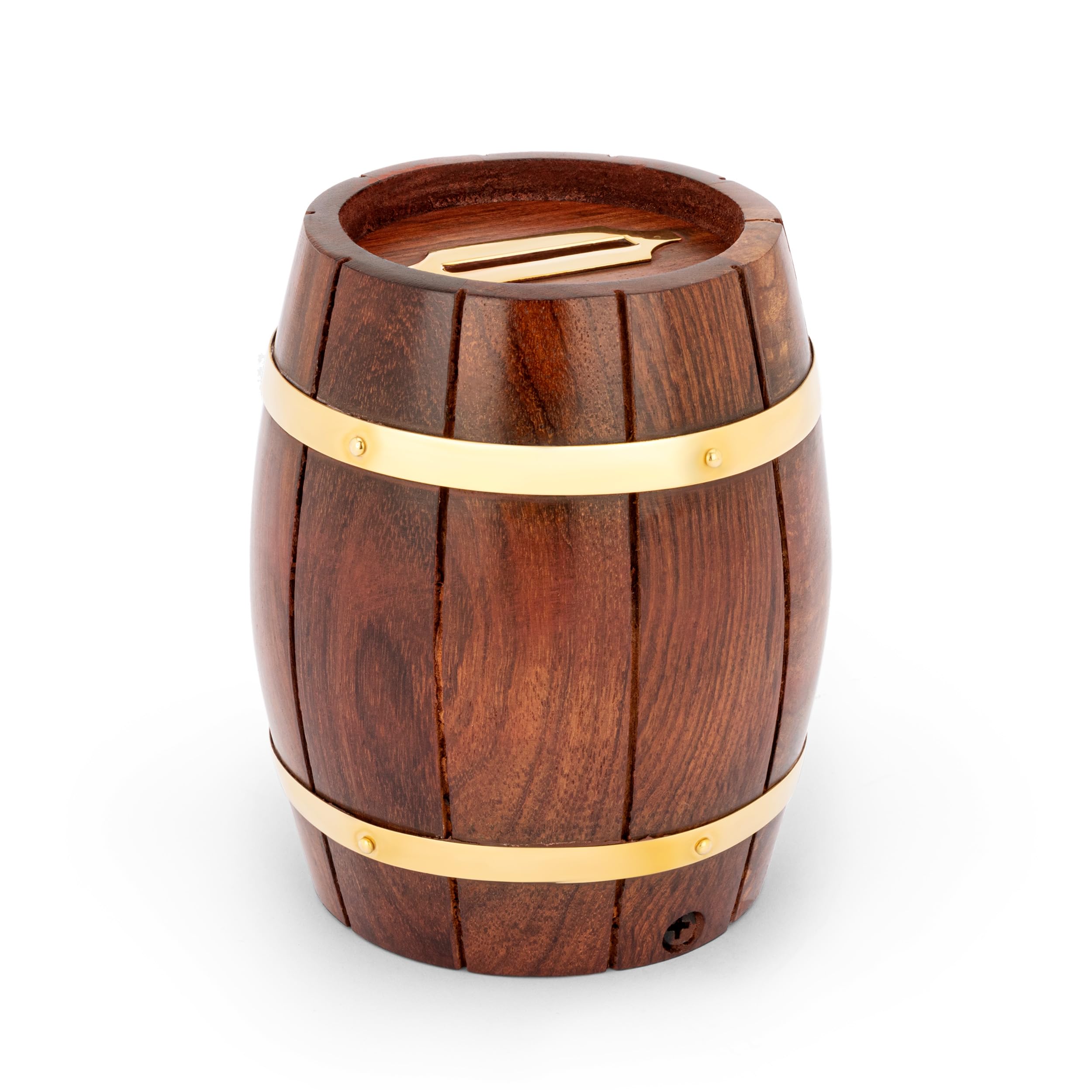 NKlaus Maritime 11737 Money Box 10 cm Wood and Brass 11 cm Long