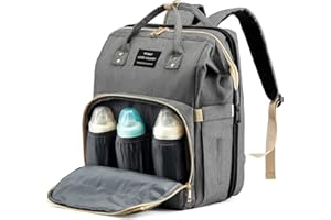 REALER 3 in 1 Diaper Bag, Waterproof, Large Capacity Baby Travel Diaper bag Backpack with Changing Pad, Insulated Bottle Holders, Wipes Pocket, and Stroller Buckle, Perfect for Moms