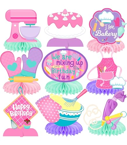 Fun Express Baking Party Hanging Swirls - 12 Piece 33 Inch Colorful Decorations