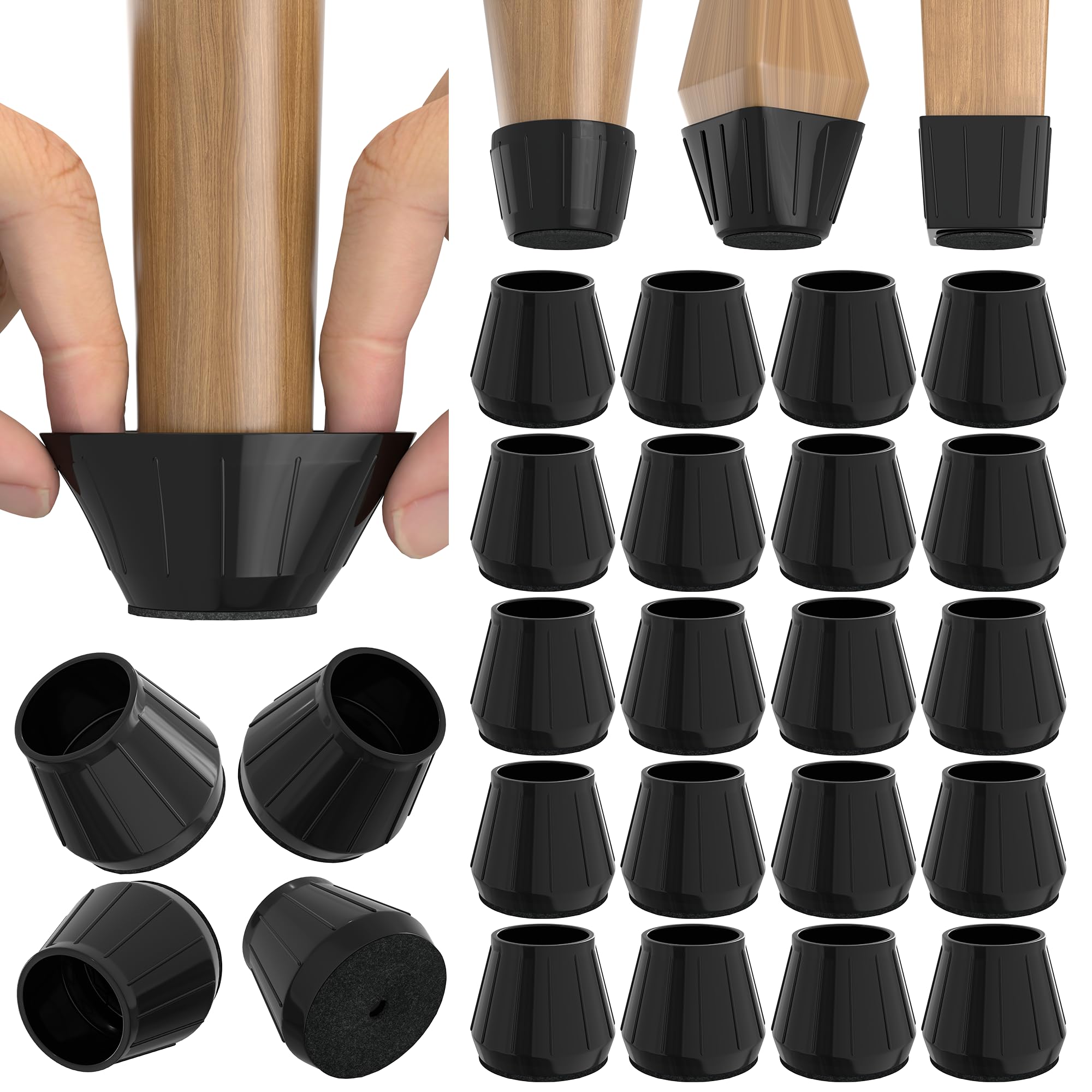 Photo 1 of 24PCS Silicone Chair Leg Floor Protectors for Hardwood Floors, Thicken Rubber Chair Leg Cap Covers, Non Slip Furniture Leg Pads to Protect Wood Tile Floors from Scratches and Reduce Noise