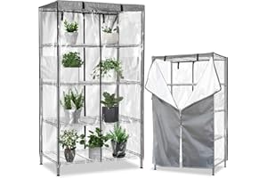 okcool Waterproof Shelf Cover,600D Heavy Duty Wire Shelving Unit Cover,Three Side See Through Panel Clearly Visible (Fits 48" L x 18 D x 72 H Shelves)