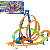 Hot Wheels Action Epic Crash Dash Track Playset &amp; 1:64 Scale Toy Car | Loops, Motorized Booster, 5 Crash Zones​​ for Racing &amp; Stunting, Breaks Down for Storage (Amazon Exclusive)