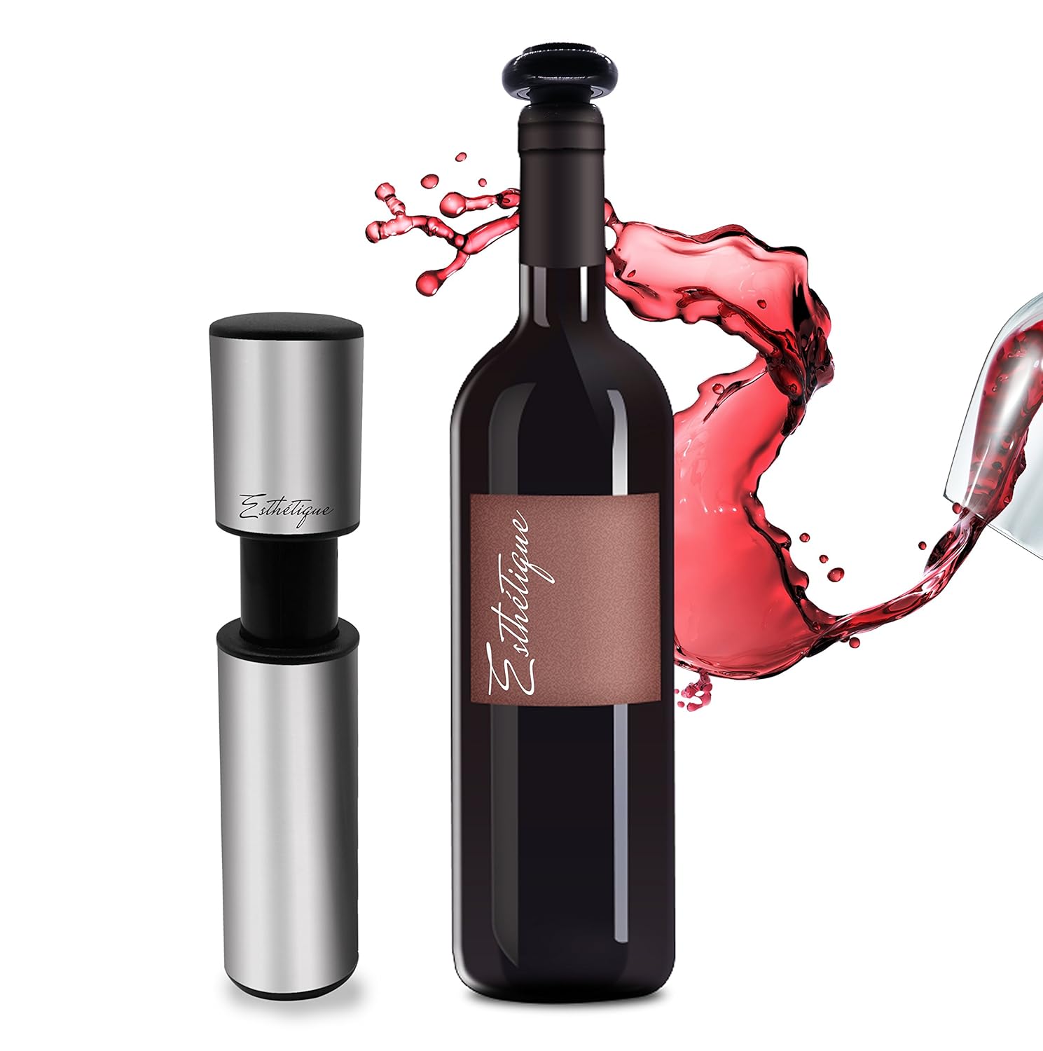 ESTHÉTIQUE vino preserver- ahorrador de vino bomba de vacío con 2 ...