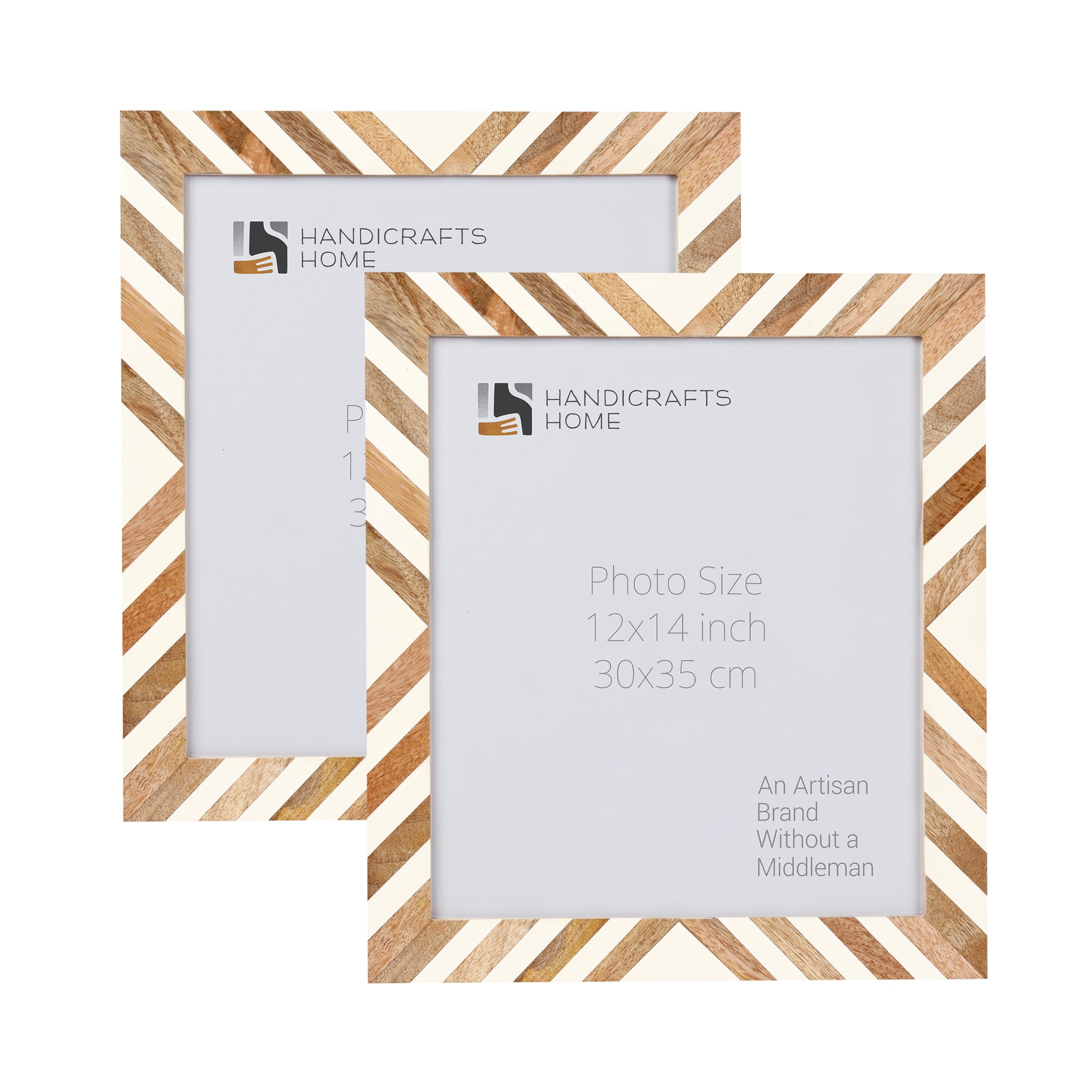 Handicrafts Home Picture Frame 12x14 Photo Frames, Marquet-Chevron Collection, Pack of 2