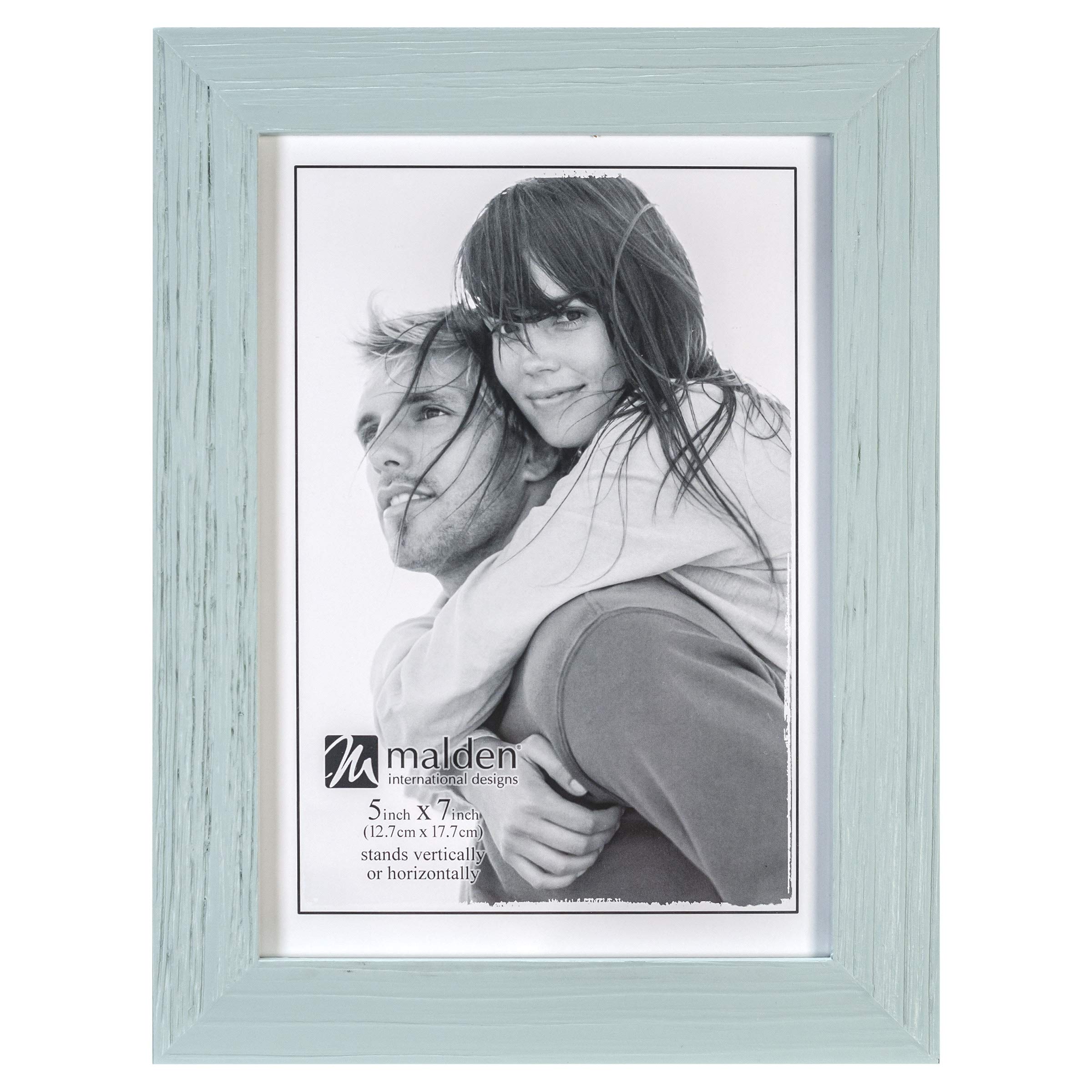 Malden International Designs 807-57 Linear Picture Frame, 5x7, Seafoam Blue