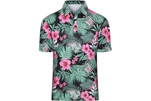 Viracy Mens Golf Shirt Short Sleeve Print Performance Moisture Wicking Dry Fit Polo Shirts for Men