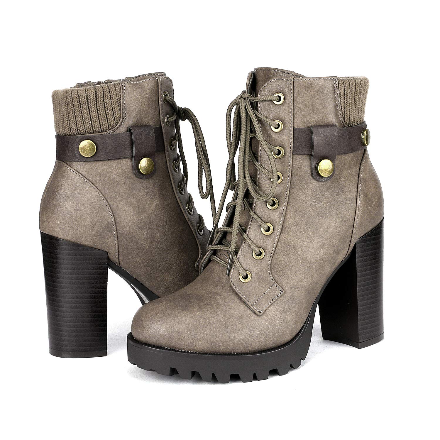 DREAM PAIRS Women's Fashion Ankle Boots - Chunky High Heel Booties - Image 4