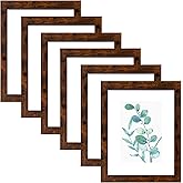 SESEAT 8x10 Picture Frame Dark Brown Set of 6, Display Pictures 5x7 With mat or 8x10 Without Mat