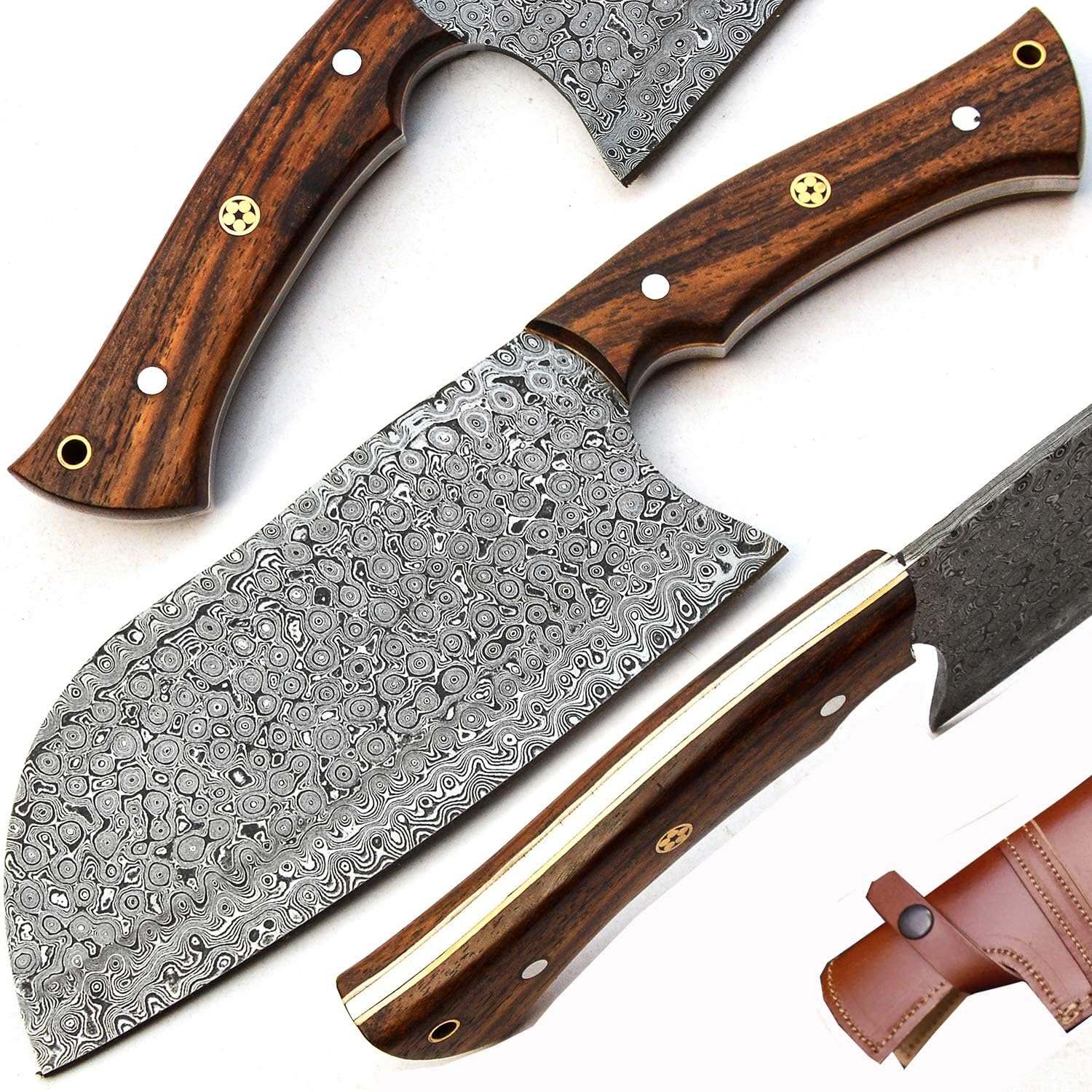 Custom Handmade - Carbon Steel - Cleaver Chopper Edc Knife - Serbian chef knife - Nikos Kitchen Butcher Knives - Knife With sheath - coolina knife kitchen perfection Handmade Meat Cleaver Knife(9666)
