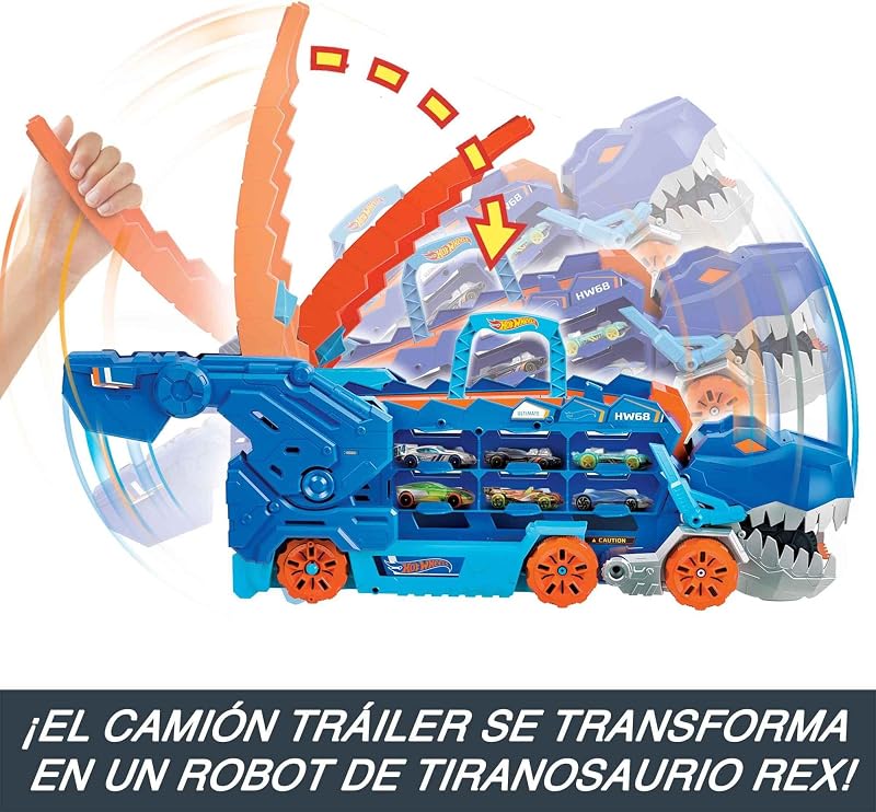 City Transportador T-Rex y 2 Coches de Metal