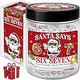 Miarita Positive Santa Says Six Seven Jar – 60 Funny 67 Meme Christmas Gifts for Teens, Women, Men, Coworkers, Teachers, Sist
