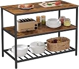 VASAGLE Kitchen Shelf with Large Worktop 60 x 120 cm 3-Tier view 1