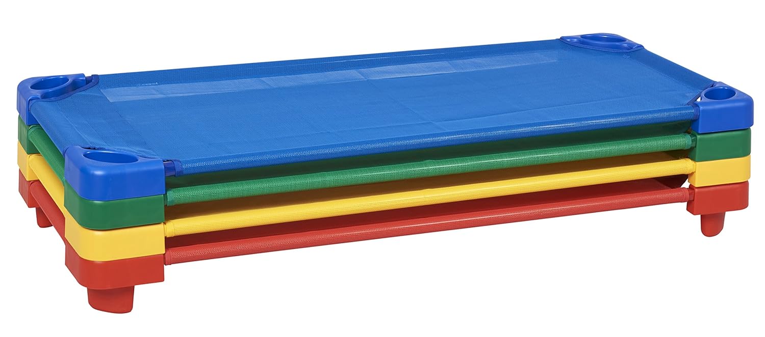 Assembled 52 L x 23 W ECR4Kids Childrens Naptime Cot Stackable Daycare