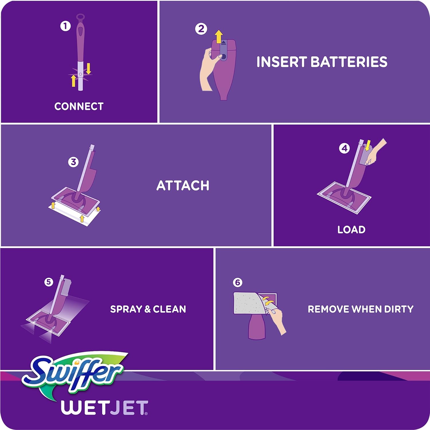Swiffer Wetjet Hardwood Mop Pad Refills for Floor Mopping and Cleaning, All Purpose Multi Surface Floor Cleaning Product, 17 Count: Health & Personal Care