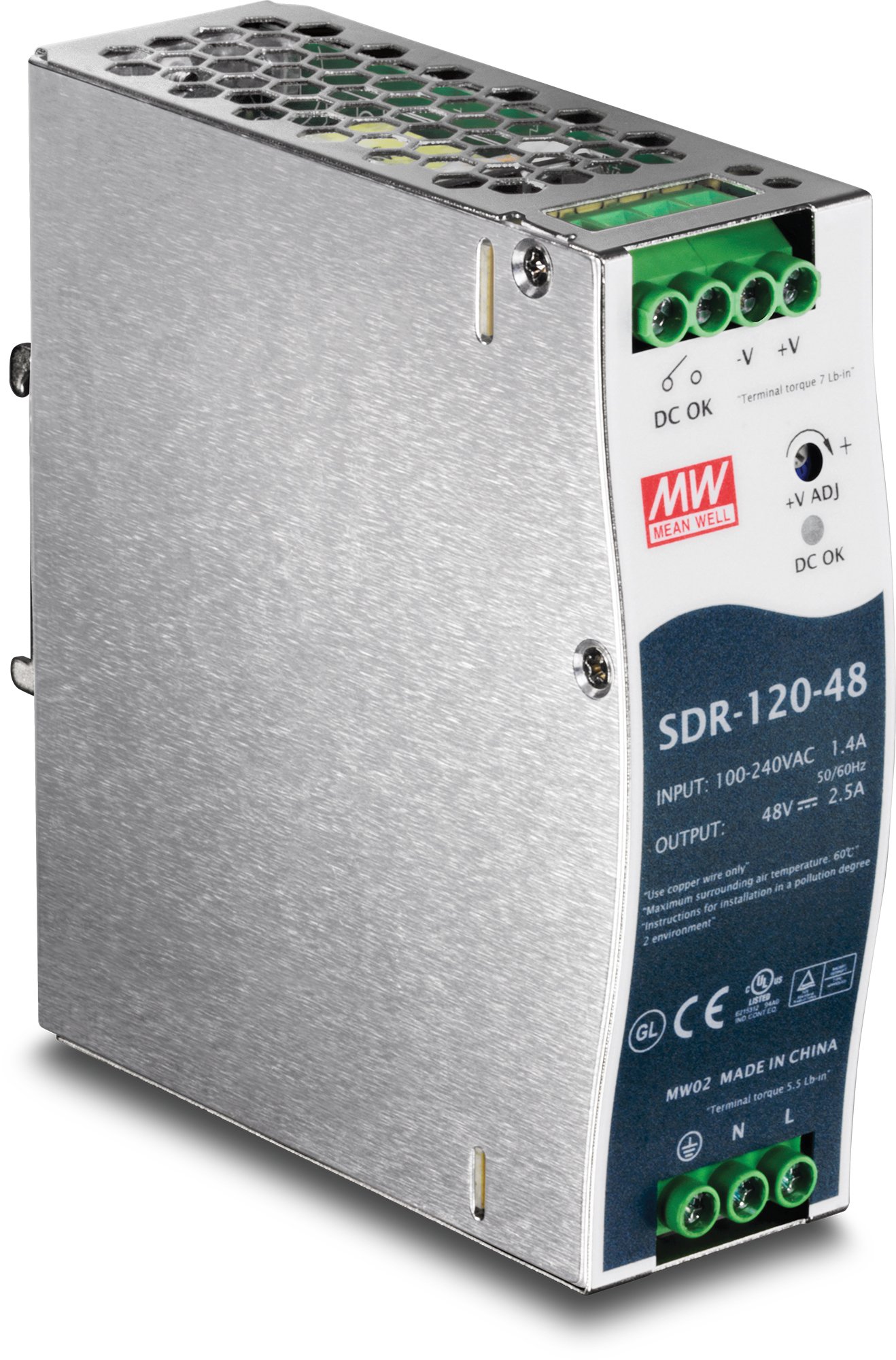 TRENDnet TI-S12048 DIN Rail 48V 120W Power Supply for TI-PG541