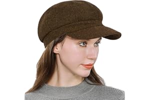 DSIA ZAMUR Women’s Newsboy Cap Wool Blend Retro Solid Color Girls Fashion Gatsby Cabbie Visor Beret Hat