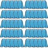 Grneric 50Pcs Drawstring Backpack Bulk Cinch Bag, Drawstring Bags Polyester for Gym Sports Beach Party Trip (Sky Blue)