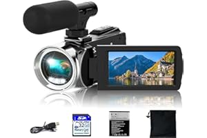 Rawiemy Video Camera Camcorder Full HD 4K 48MP Video Recorder Camera Vlogging Camera for YouTube Kids Camcorder with 3.0" IPS Screen and 32G SD Card