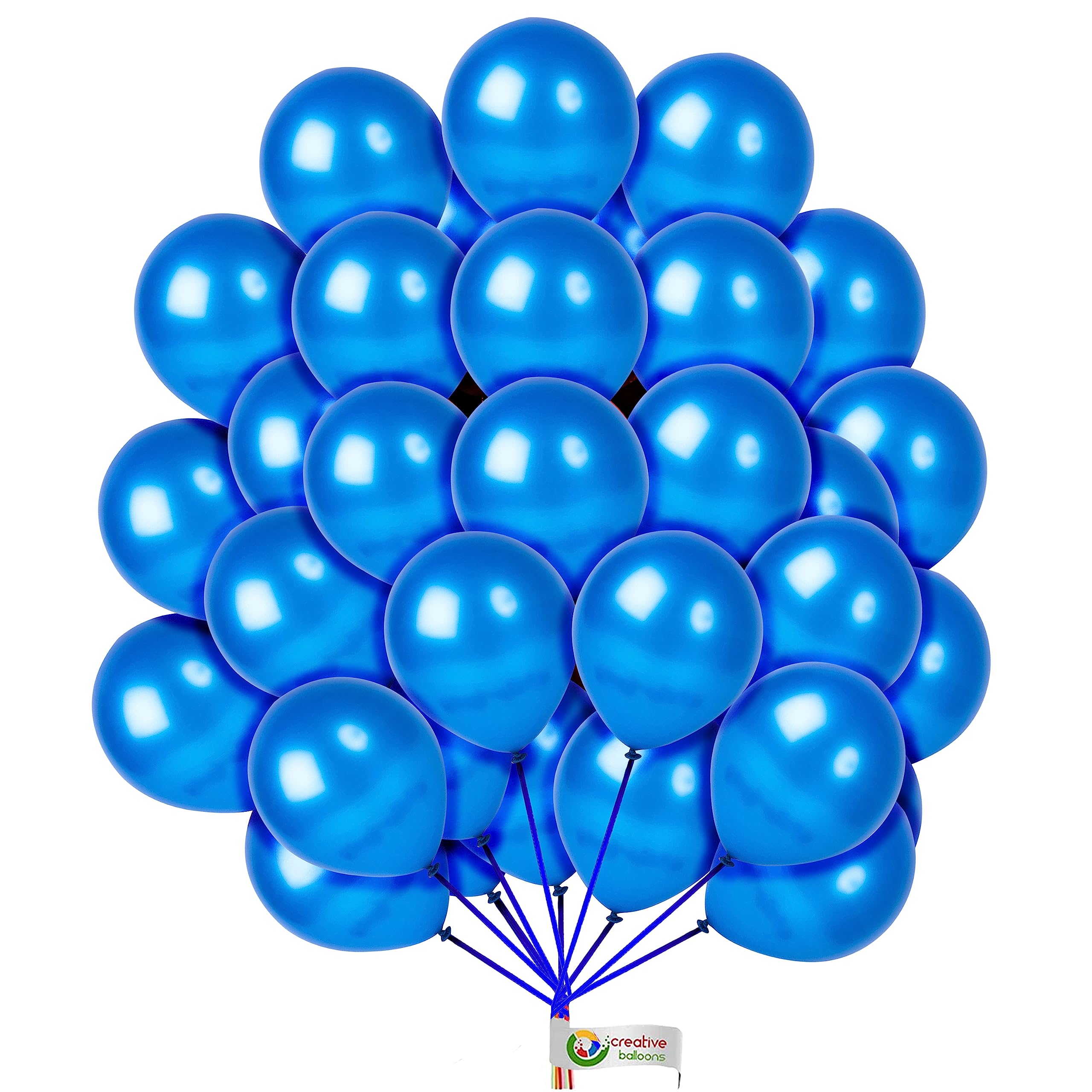 Metallic 10 Inch Balloons Metallic Blue Balloons Shiney Round Balloons for Birthday Party Blue Party Decoration Wedding Baby Shower Decoration Balloon Pack of 100