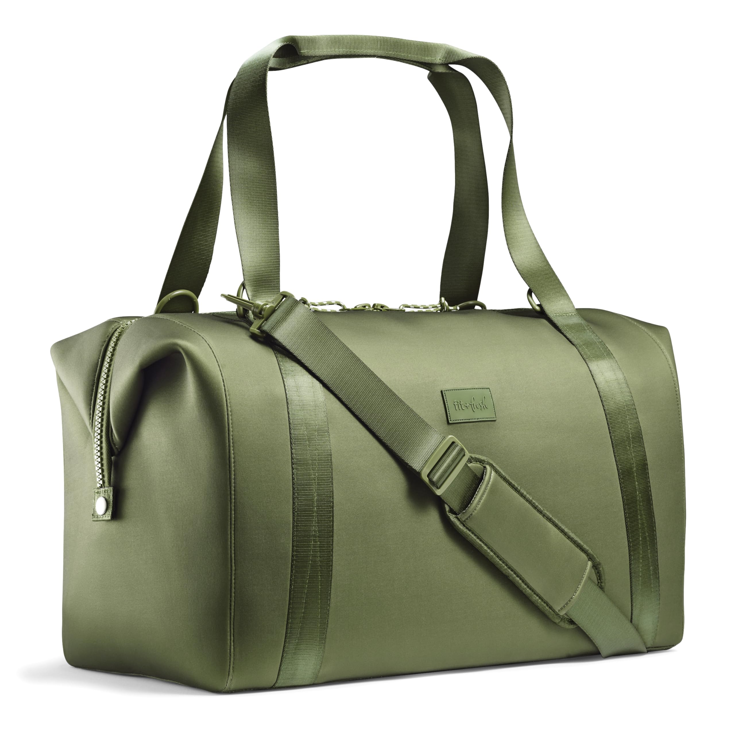 Photo 1 of Fit & Fresh Neoprene Weekender Duffel Bag, Moss Green, Carry-On