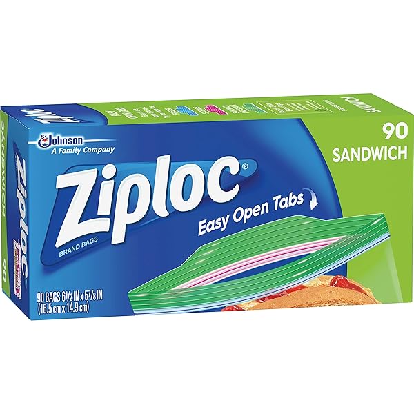 ZIPLOC SANDWHICH BAGS, 90 COUNT